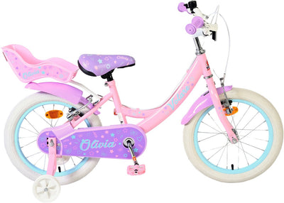 Volare Olivia Kinderfahrrad – Mädchen – 16 Zoll – Pink – zwei Handbremsen