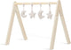 Jollein – Baby-Fitnessspielzeug – Babyspielzeug-Kleiderbügel – Holz-Polyester – Mond – Nougat