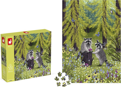 Janod Kidult Puzzle - Waschbären - 500 Teile - geeignet ab 8 Jahren