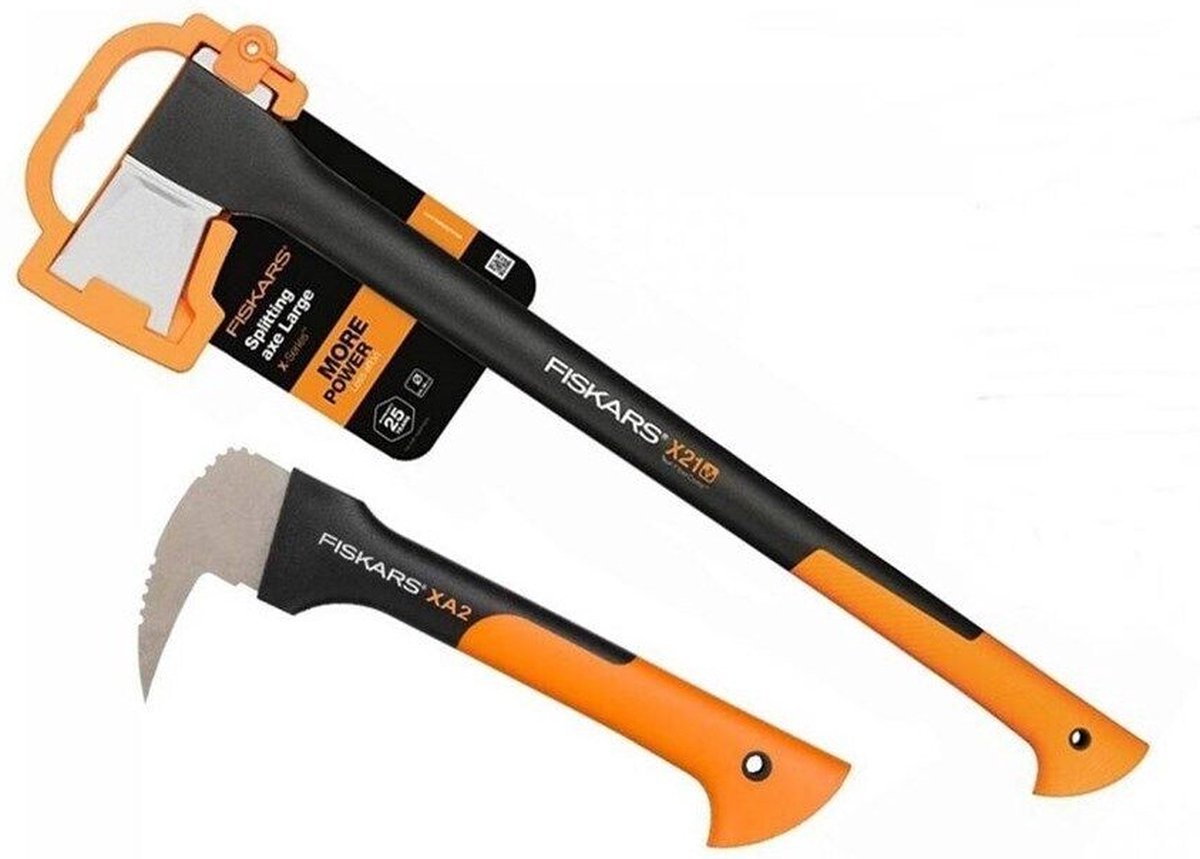 Fiskars x21 Axt mit xa2 Pick-Haken-Set – Holzaxt – 2 in 1 – Handsappie – Woodxpert