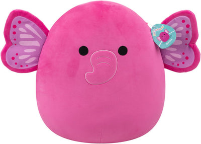 Jazwares Squishmallows Kuscheltier Plüsch – Evelyn, der pinkfarbene Schmetterlingelefant – 40 cm