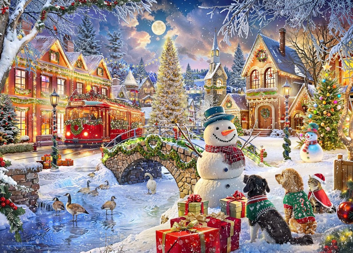 Bluebird Puzzle Weihnachtspuzzle Villa Weihnachten – 1500 Teile Puzzle.