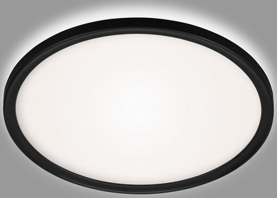 Briloner Slim Drip – LED-Badezimmerbeleuchtung – Badezimmer-Deckenleuchte – mit Hintergrundbeleuchtung – IP44 – Schwarz – ø29 cm