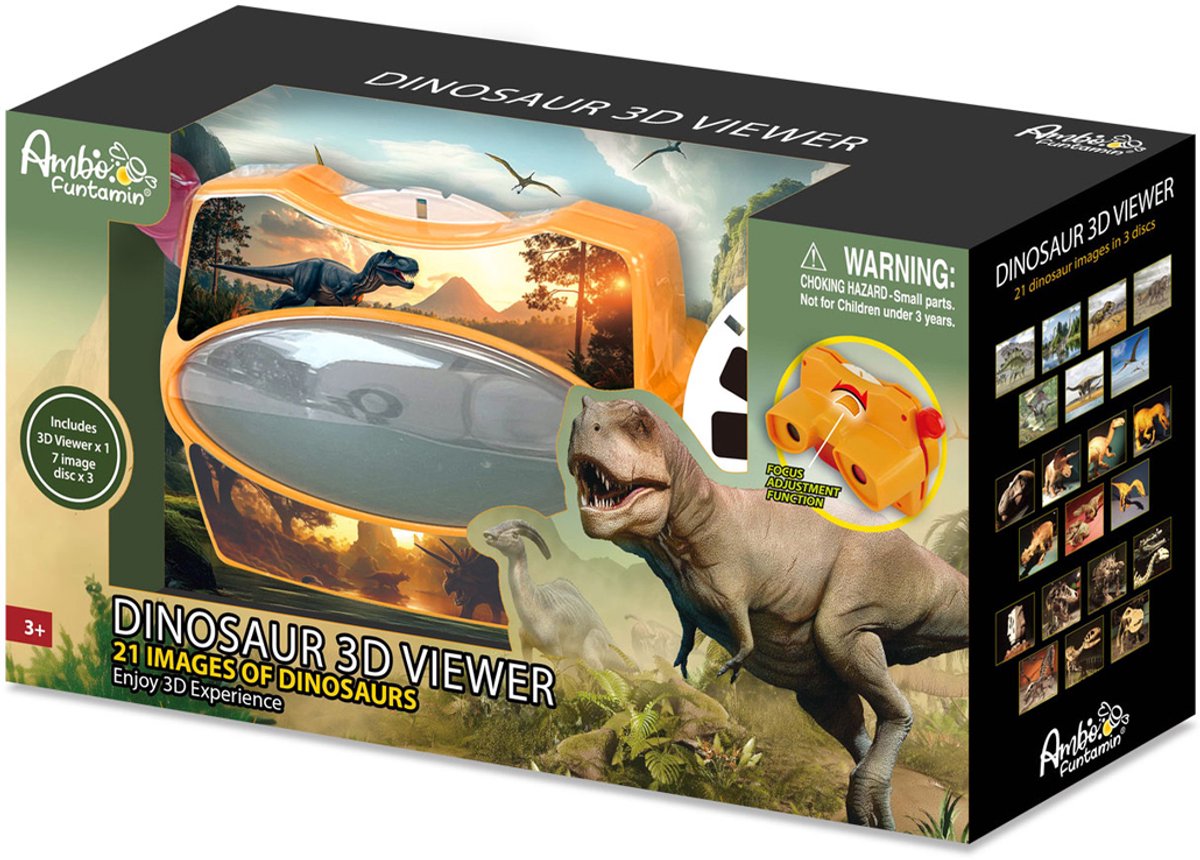 Ambo 3D-Spielzeugbetrachter Dinosaurier, Lernkarton.
