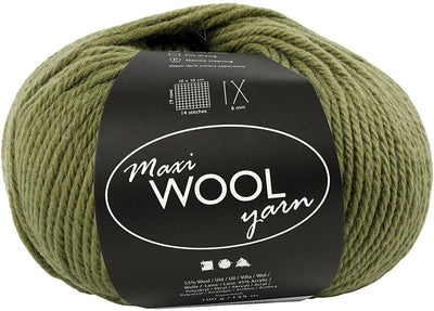 Creativ Company Wollgarn, L: 125 m, olivgrün, 100 g 1 Knäuel