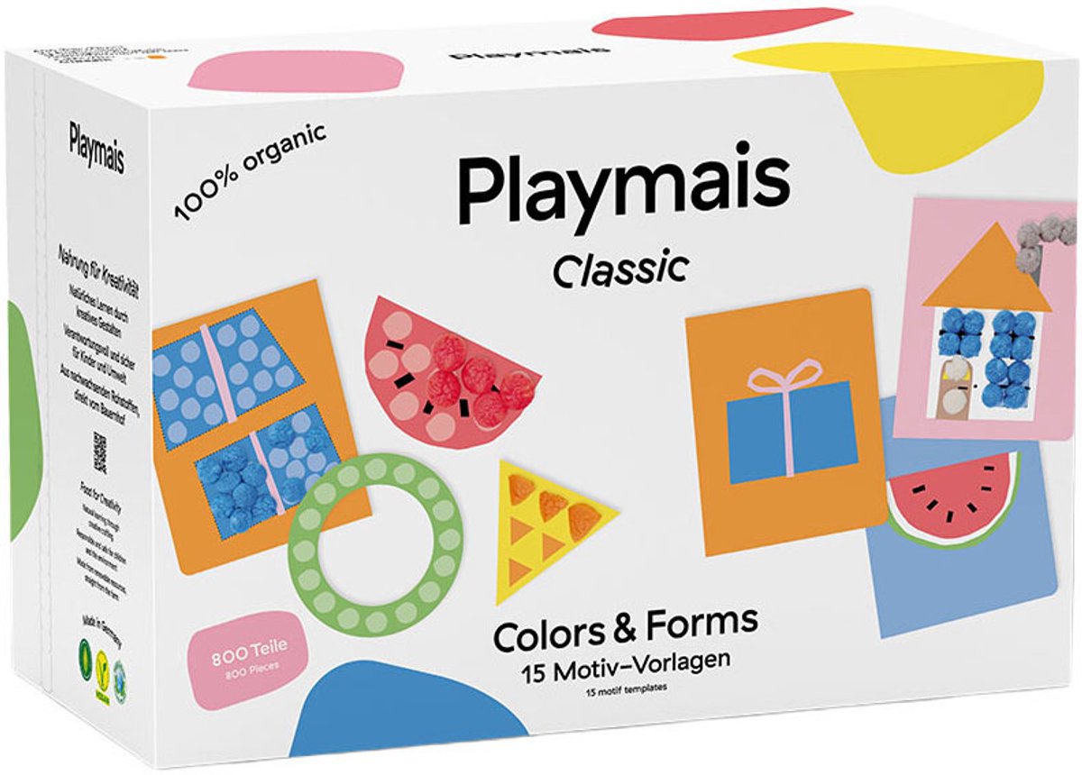 Playmais Formen in klassischen Farben – 800 Stück.