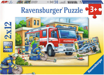 Ravensburger Puzzle Polizei und Feuerwehr – 4x12 Teile – Kinderpuzzle