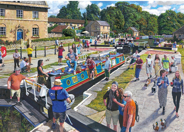 Gibsons – Wiltshire Waterways (von Bryan Evans) – 1000 Teile 68×49cm (B×H) – Puzzle für Erwachsene