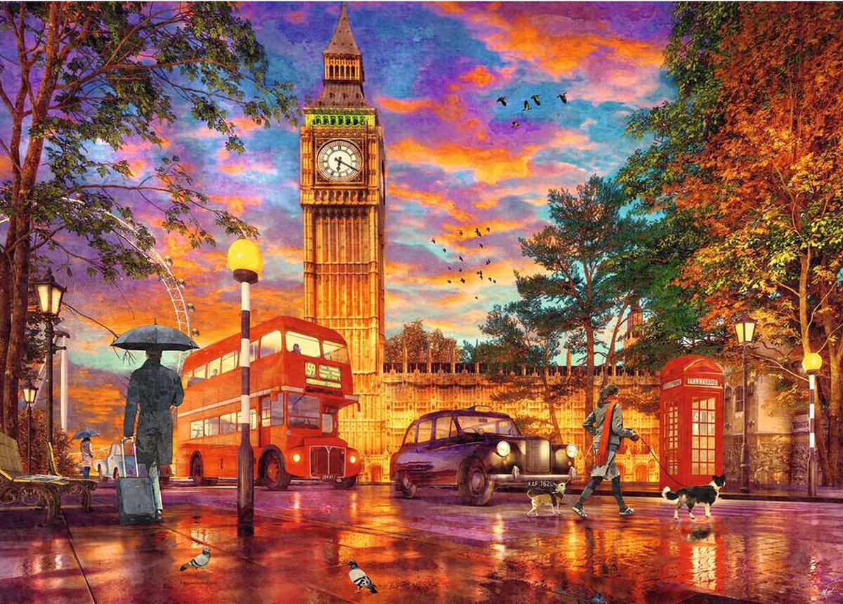 Ravensburger Jigsaw Puzzle Sonnenuntergang auf dem Parliament Square, London, 1000st.