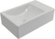 Plieger Houston Brunnen links ohne Hahnloch 37x23cm mattweiß