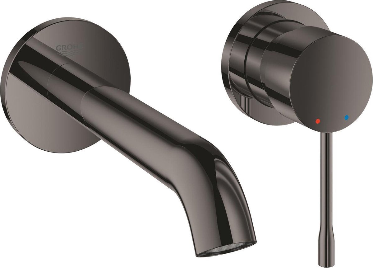 Grohe Essence neue Wand-Einbau-Waschtischarmatur – Fertigset – exklusives Einbauteil – Hartgraphit (Anthrazit) – 19408a01