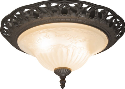 Trio Rustica - Deckenleuchte - Rostbraun - Alabasterglas - Metall - D 38cm - 2x E27 Lampenfassung
