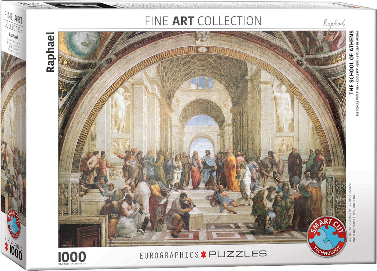 Eurographics – Die Schule von Athen [Scuola di Atene] – Raffaello Sanzio – 1000 Teile 68 × 48 cm (B × H) – Kunstpuzzle