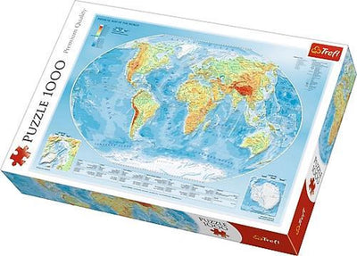 Trefl Puzzle Weltkarte 1000 Teile – physische Weltkarte.