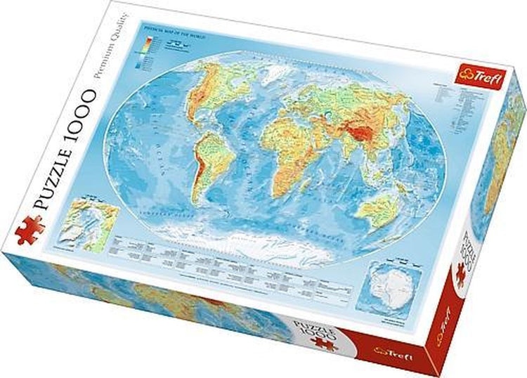 Trefl Puzzle Weltkarte 1000 Teile – physische Weltkarte.