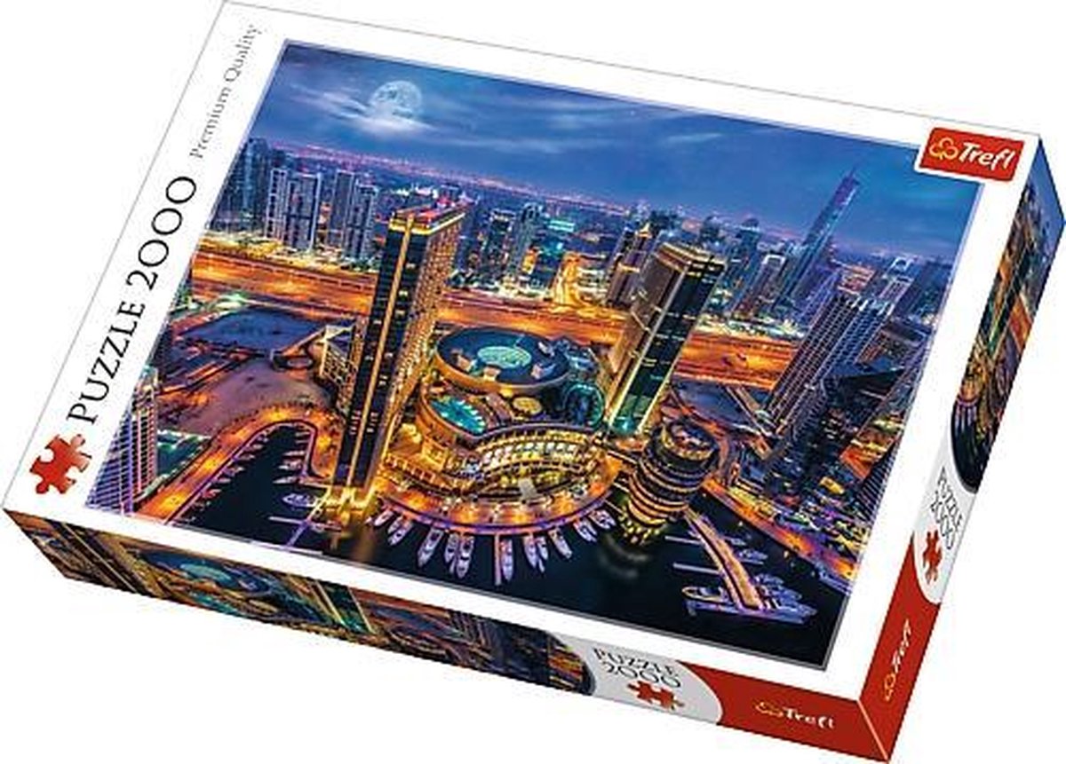 Trefl Puzzle 2000 Teile – Dubai Skyline Nacht – Premium-Qualität.