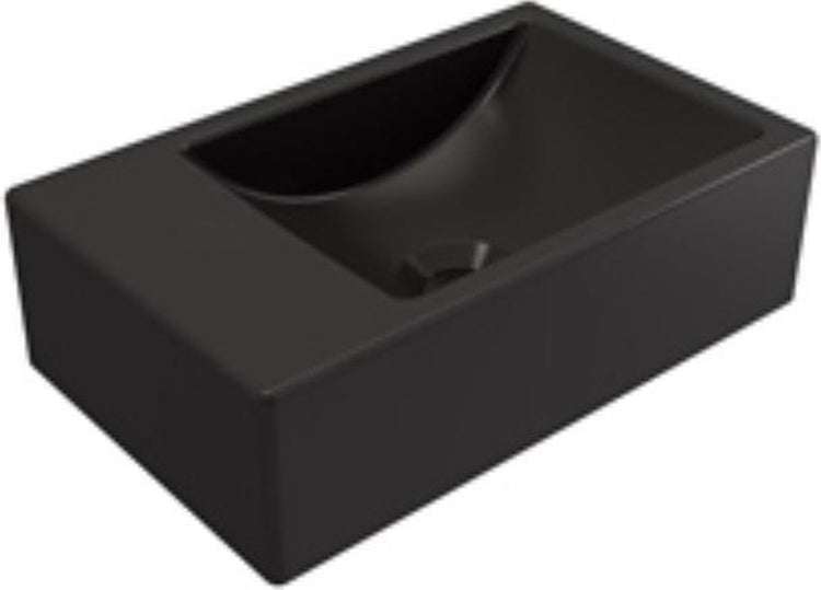 Plieger Houston Brunnen rechts ohne Hahnloch 37x23cm mattschwarz