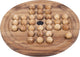 Longfield Solitaire rund groß – Solitaire-Brettspiel aus Holz – klassisches Denkspiel – Solo-Strategiespiel – Balancespiel aus Holz – Engelsherz