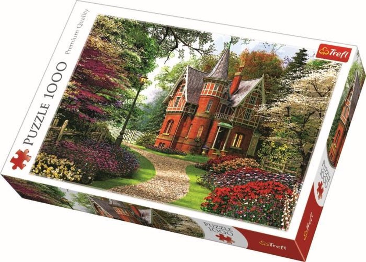 Trefl-Puzzle – 1000 Teile – viktorianisches Cottage-Puzzle aus Pappe.