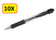 Q-connect 10 x Kugelschreiber – einziehbar – 0,7 mm – mittlere Spitze – Schwarz