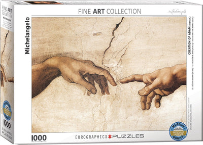 Eurographics – Erschaffung Adams (Detail der Sixtinischen Kapelle) – Michelangelo di Buonarotti – 1000 Teile 68×48cm (B×H) – Kunstpuzzle