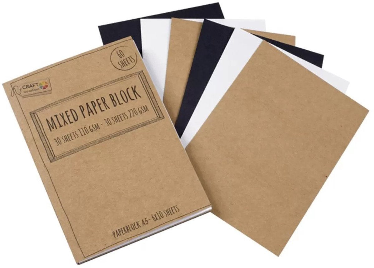 Craft Sensations Papierblock-Handbeschriftung, A5, 60 Blatt Zeichenpapier.