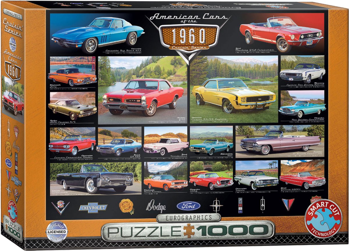 Eurographics Puzzle Amerikanische Autos der 1960er Jahre – 1000 Teile