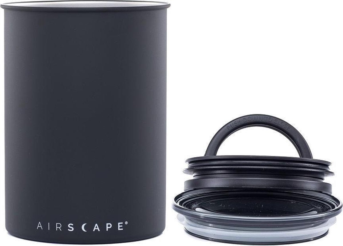 Planetendesign USA - airscape® classic 500gr. - Holzkohle - Vorratsglas - Kaffee-Vorratsbehälter - Vorratsdose - luftdicht und frisch - Edelstahl