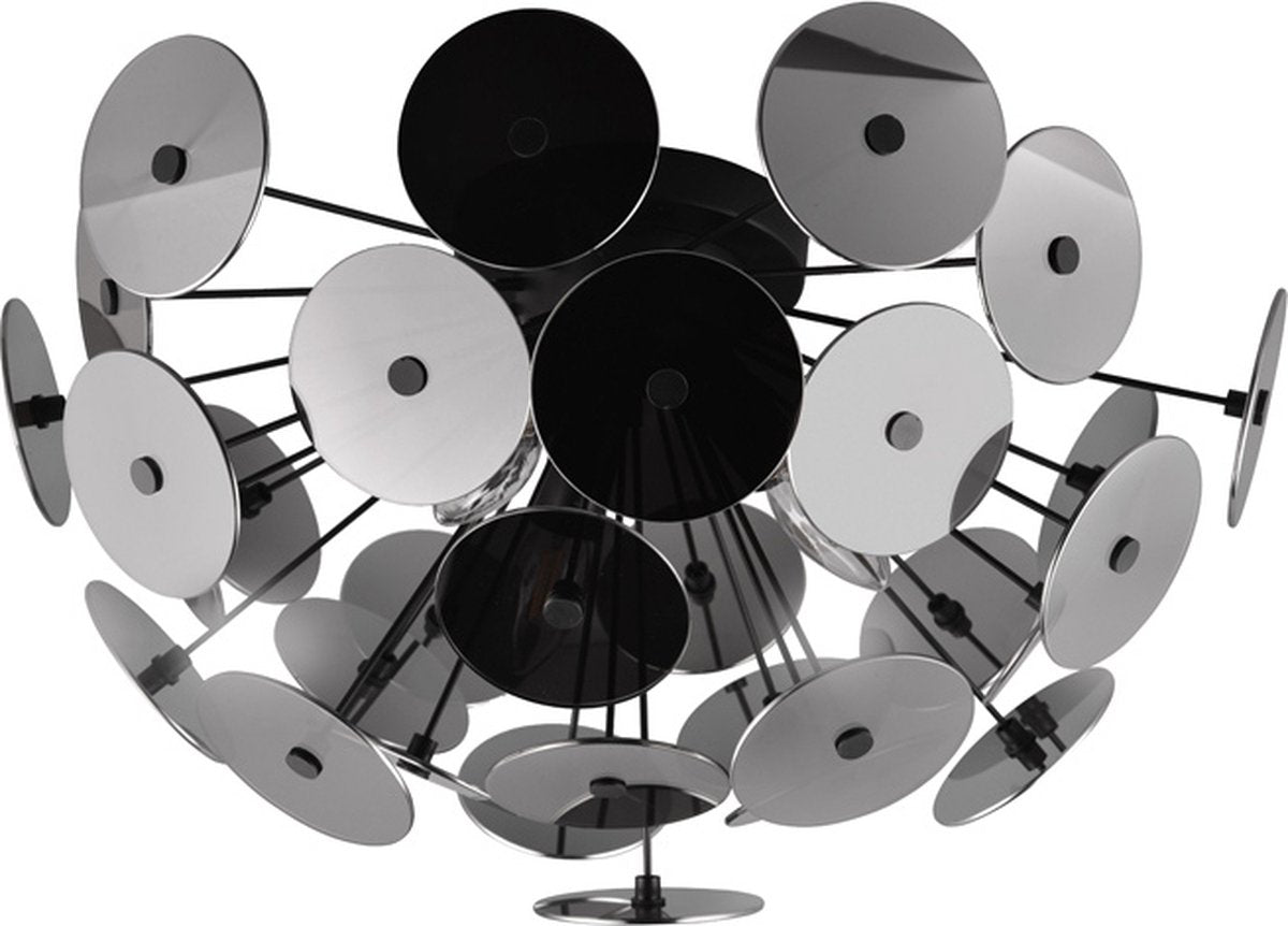 Trio Discalgo - Deckenleuchte - Schwarz matt - Plexiglas in Rauchfarbe - exkl. 3x e14 2w