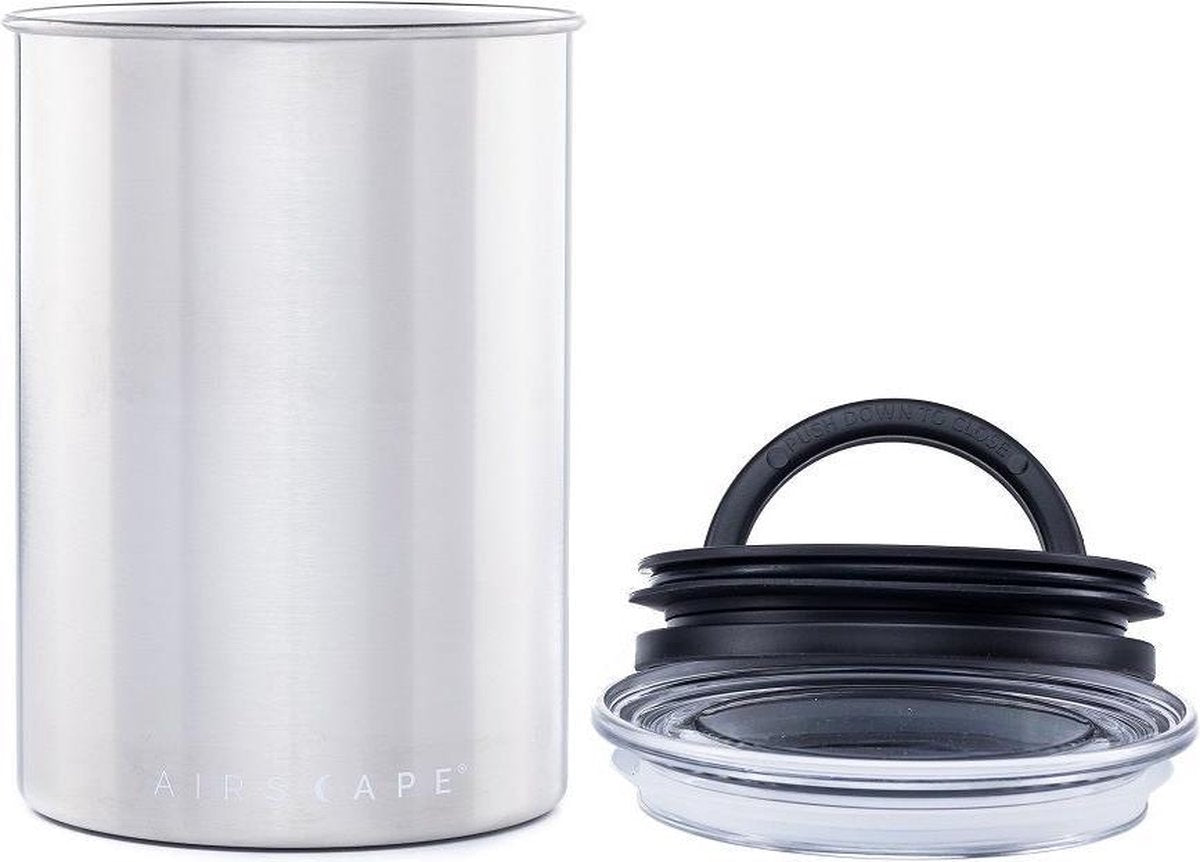 Planetary design - airscape - coffee beans - storage jars - airtight - coffee - steel - brushed steel - 500 grams