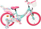 Volare Einhorn Kinderfahrrad – Mädchen – 16 Zoll – Grün – zwei Handbremsen