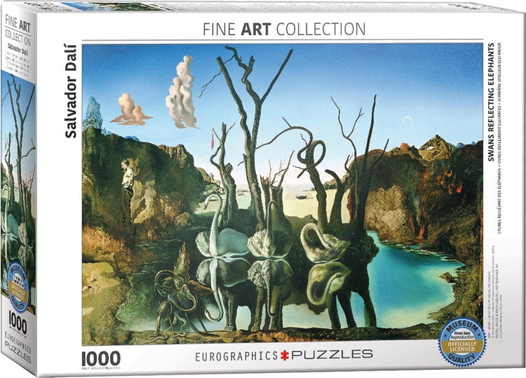 Eurographics - swans reflected as elephants [les cygnes qui se reflètent en éléphants] - salvador dali - 1000 pieces 68×48cm (w×h) - fine art jigsaw puzzle