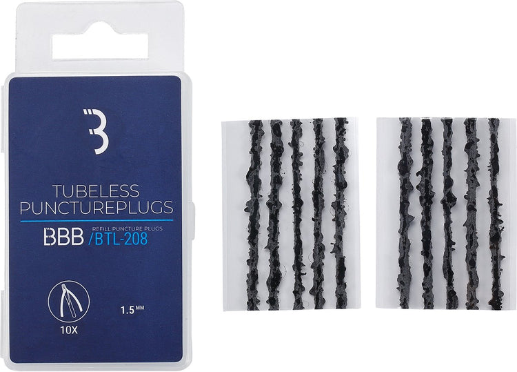 BBB Cycling Pannenstopfen – Tubeless-Reparaturstopfen – 10 Stück – 1,5 mm – BTL-208