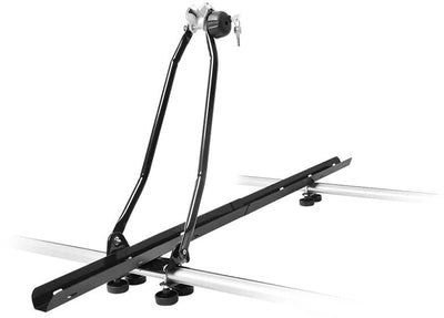 Twinny Load Fahrradträgerdach – zur Montage auf einem Dachträger – Aluminium-Radmulde mit zwei Schnellverschlüssen – geeignet für 1 Fahrrad – abschließbar – maximale Belastbarkeit bis 15 kg