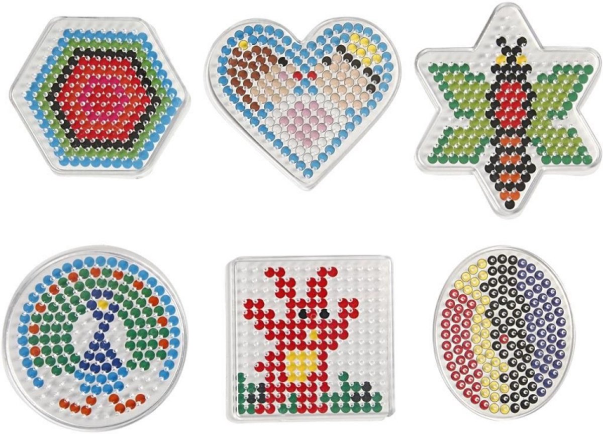 Creativ Company Grundplatte, Oval, Herz, Sechseck, Kreis, Quadrat und Stern, Größe 7x7,5-10,5x9,5 cm, mittel, 6 Stück 1 Box