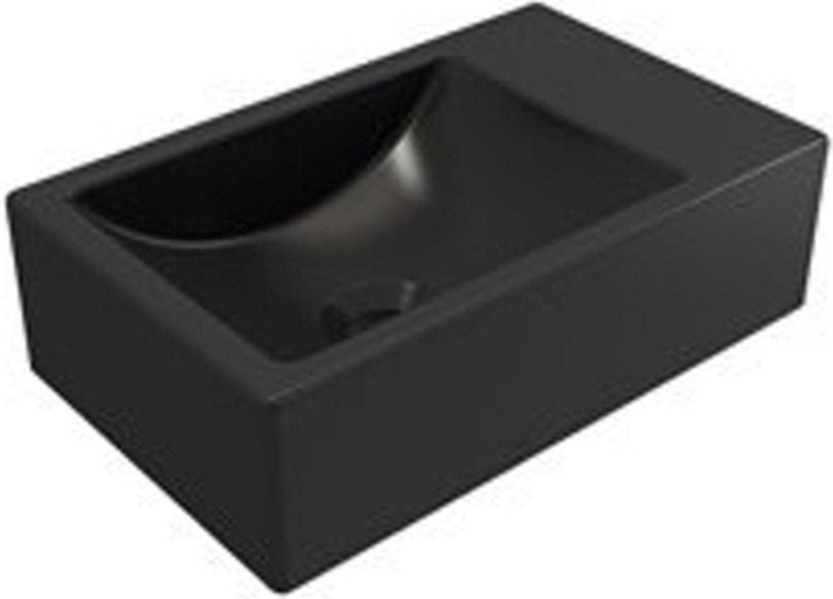 Plieger Houston Brunnen links ohne Hahnloch 37x23cm mattschwarz