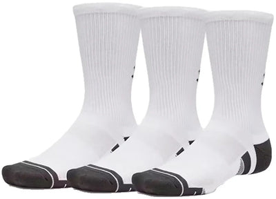 Under Armour New UA Perf Tech 3pk Crew-Wht Unisex-Sportsocken – Weiß – Jet Grey