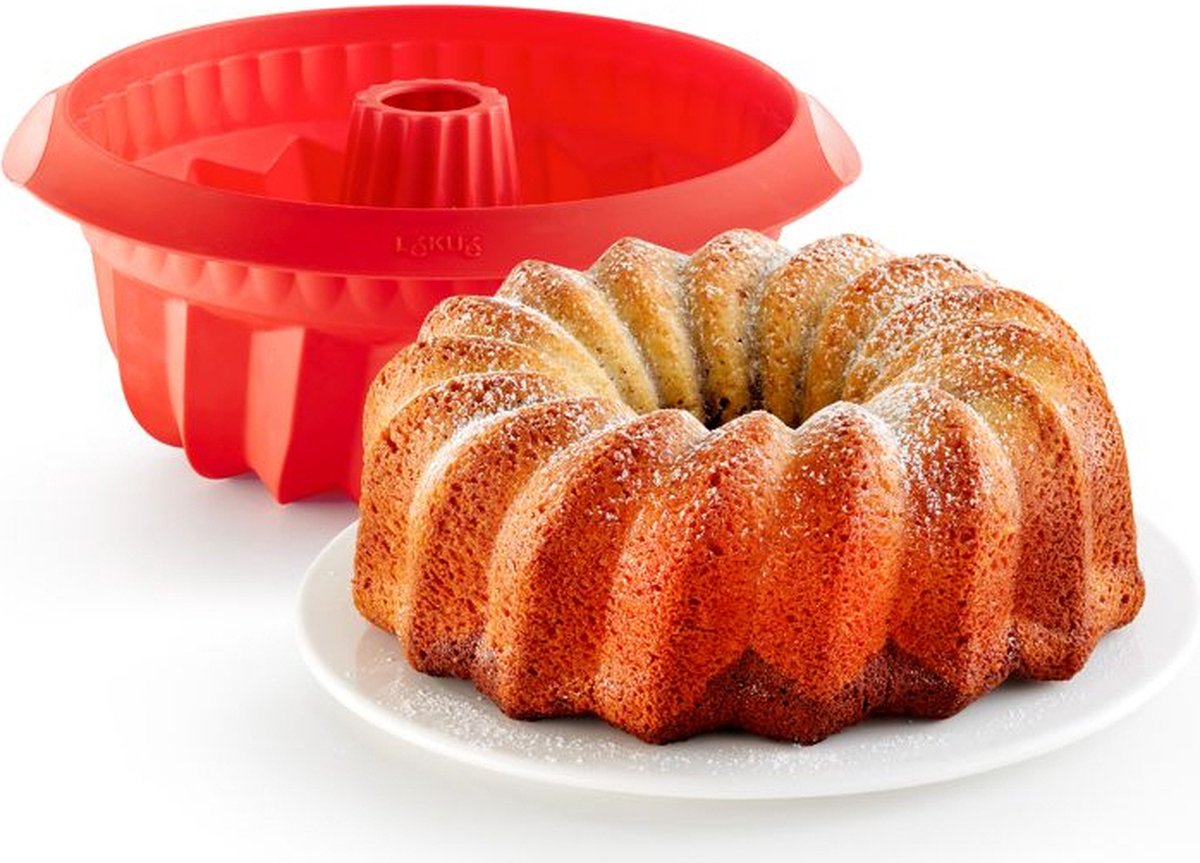 Lékué Backform Savarin 22 cm – Silikon – Rot