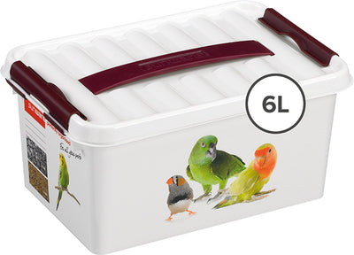 Sunware q-line Haustier-Aufbewahrungsbox 6 l – 30 x 20 x 14 cm – weiß rot