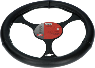 Carpoint Lenkradbezug Leder schwarz - 37-39 cm - rutschhemmende Innenseite - mehr Griffkomfort - universelle Passform