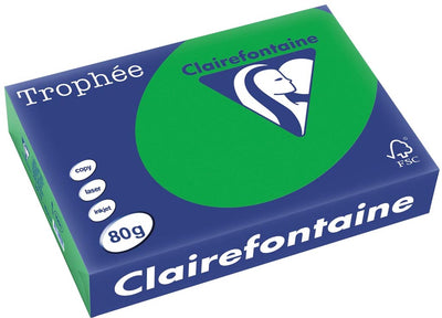 Clairefontaine Trophäe intensiv, farbiges Papier, A4, 80 g, 500 Blatt, Billardgrün