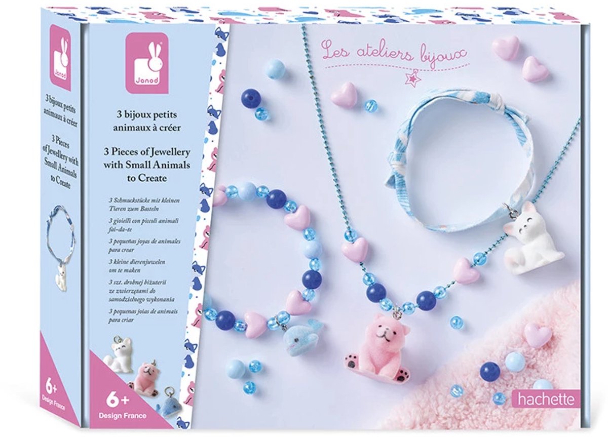 Janod – les ateliers bijoux – Bastelset für 3 Tierschmuck