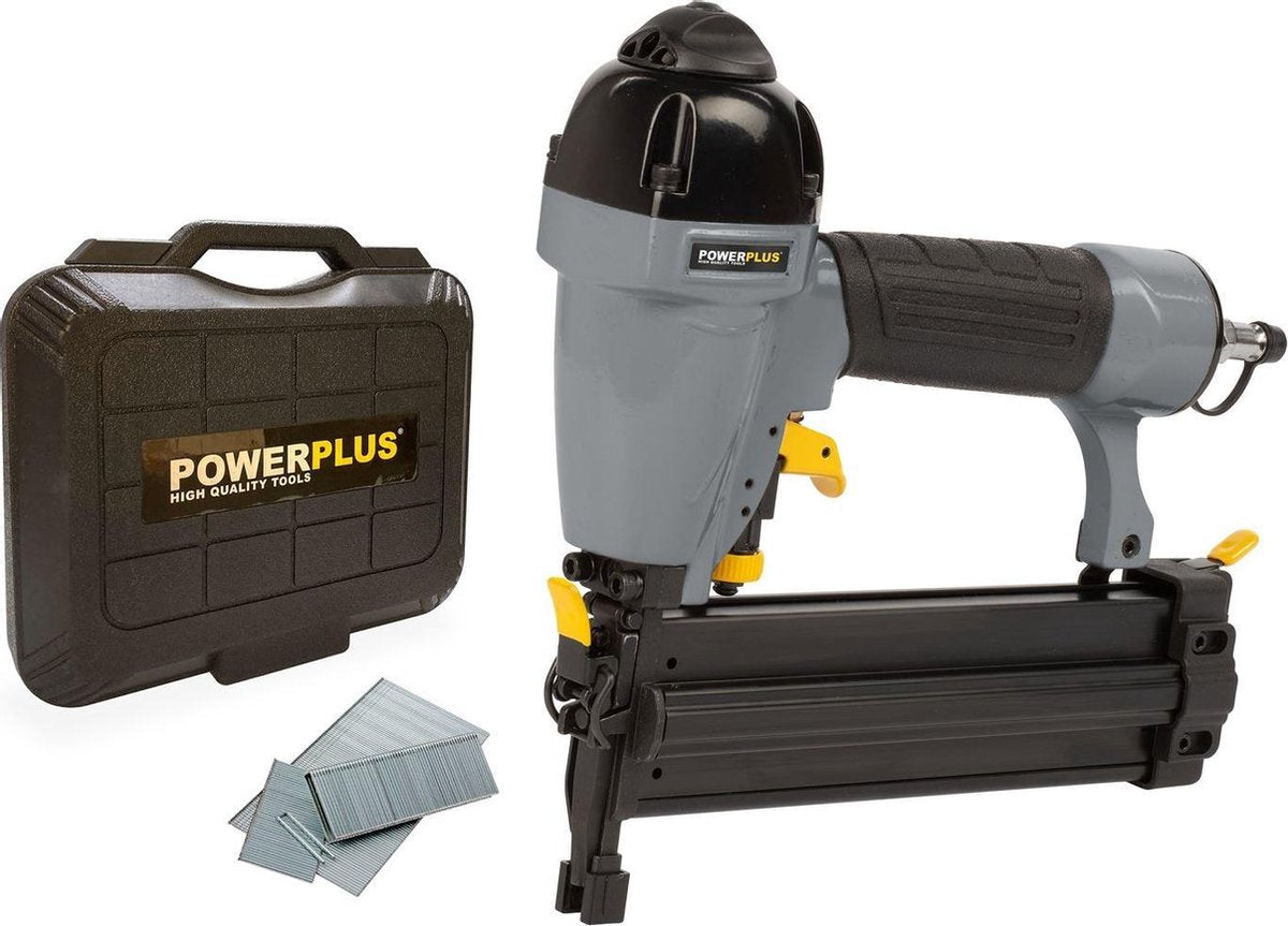 Powerplus powair0312 Druckluftnagler - max. Druck: 8,3bar - inkl. 1000 Heftklammern und 1000 Nägel