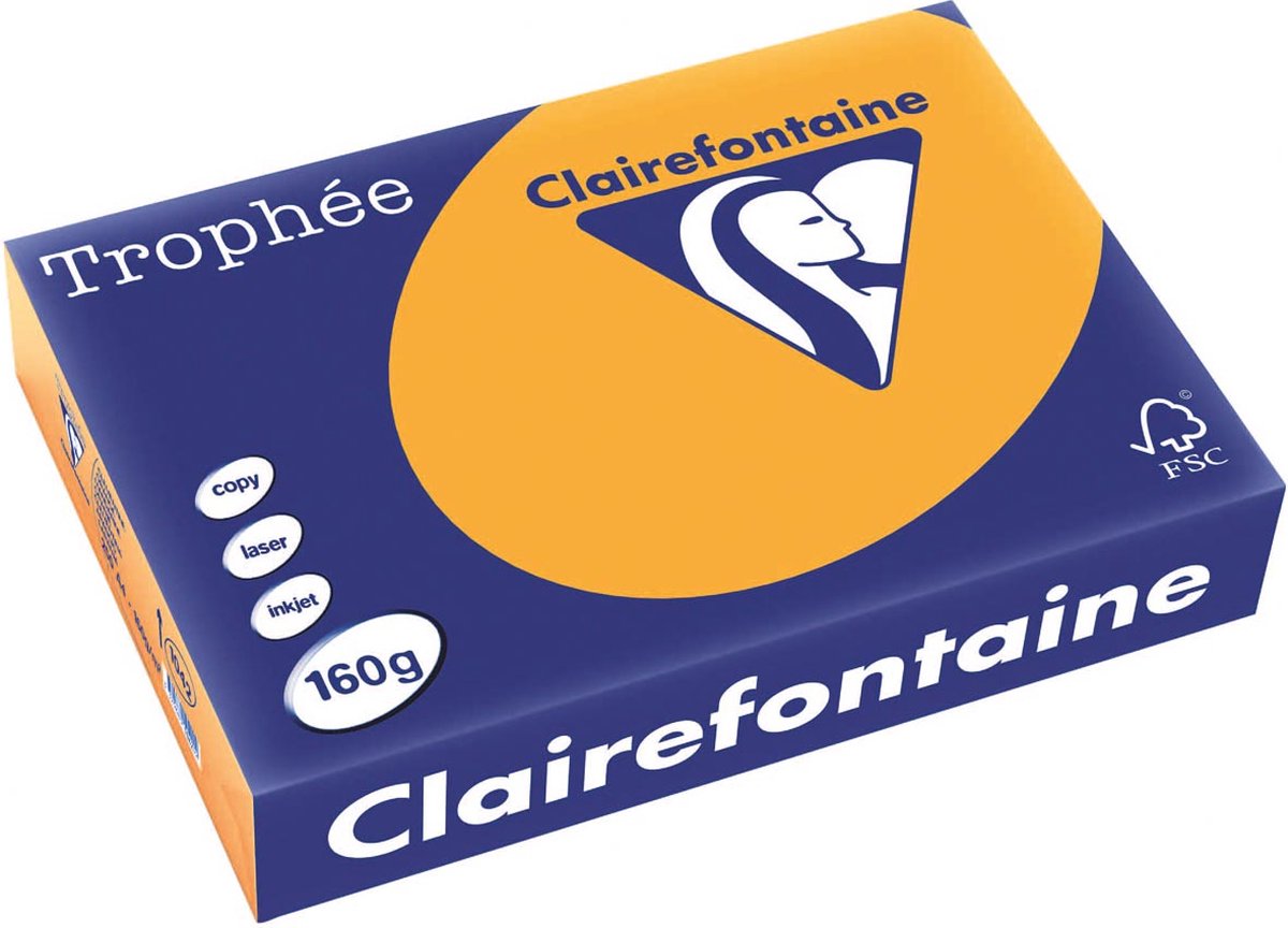 Clairefontaine – Trophäe Pastell – A4 – Orange – 160 Gramm – 250 Blatt