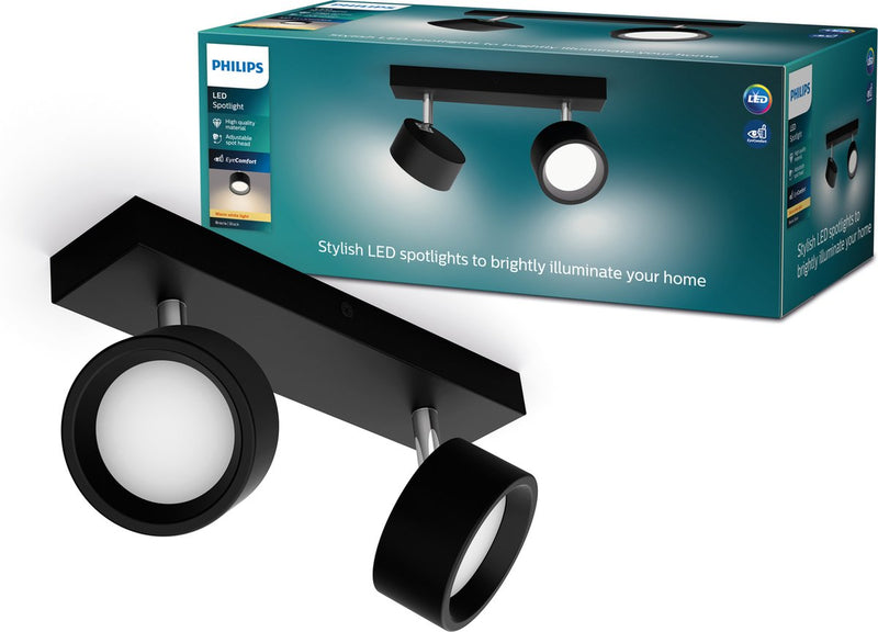 Philips LED Philips Bracia Bar schwarz 27k 2x5,5w 27k