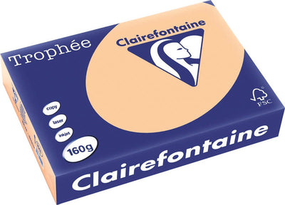 Clairefontaine Trophäe Pastell, farbiges Papier, A4, 160 g, 250 Blatt, Aprikose