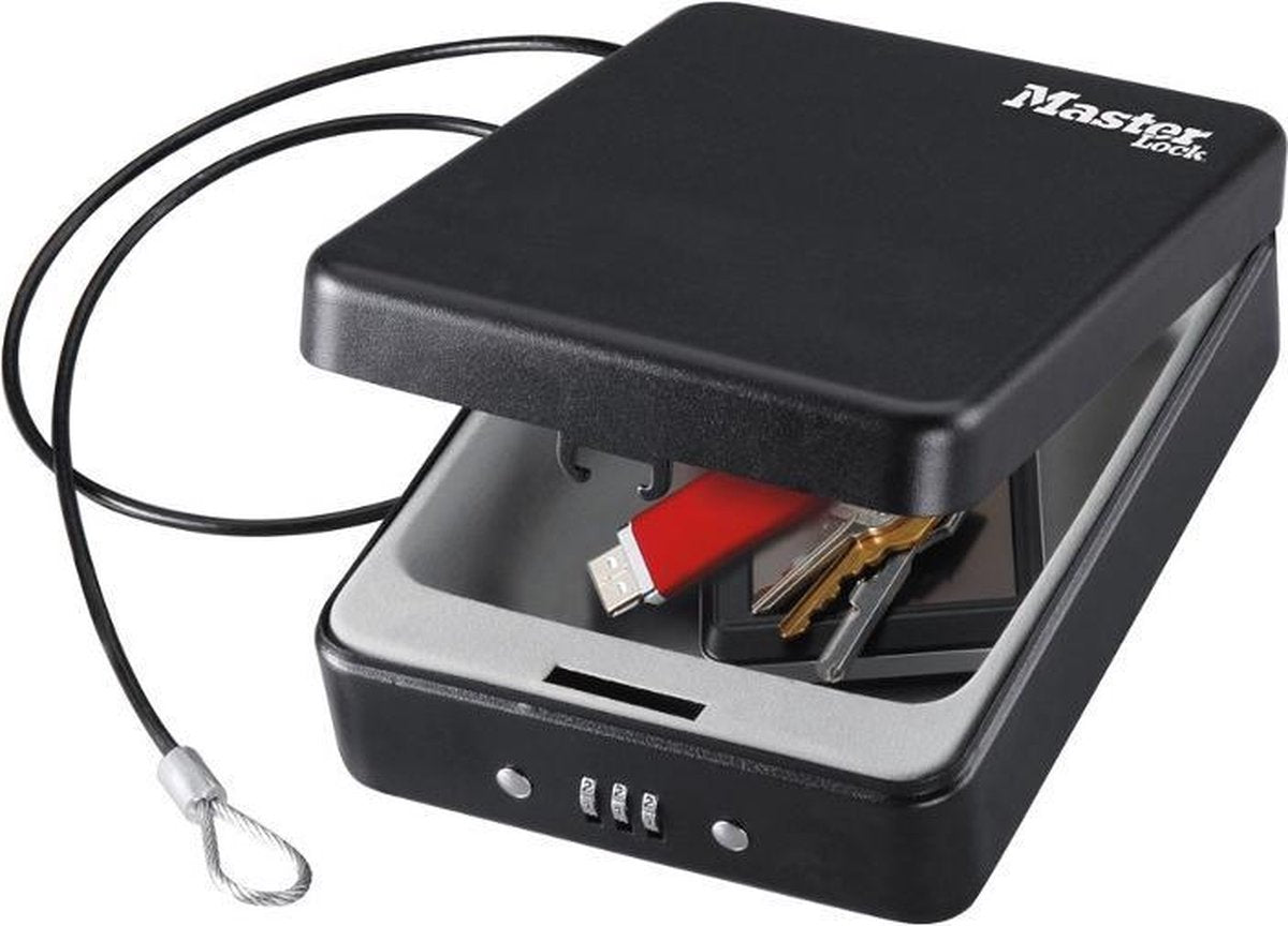 Tragbarer digitaler Masterlock-Safe mit Kabel – p005ceurblkhro p005ceurblkhro