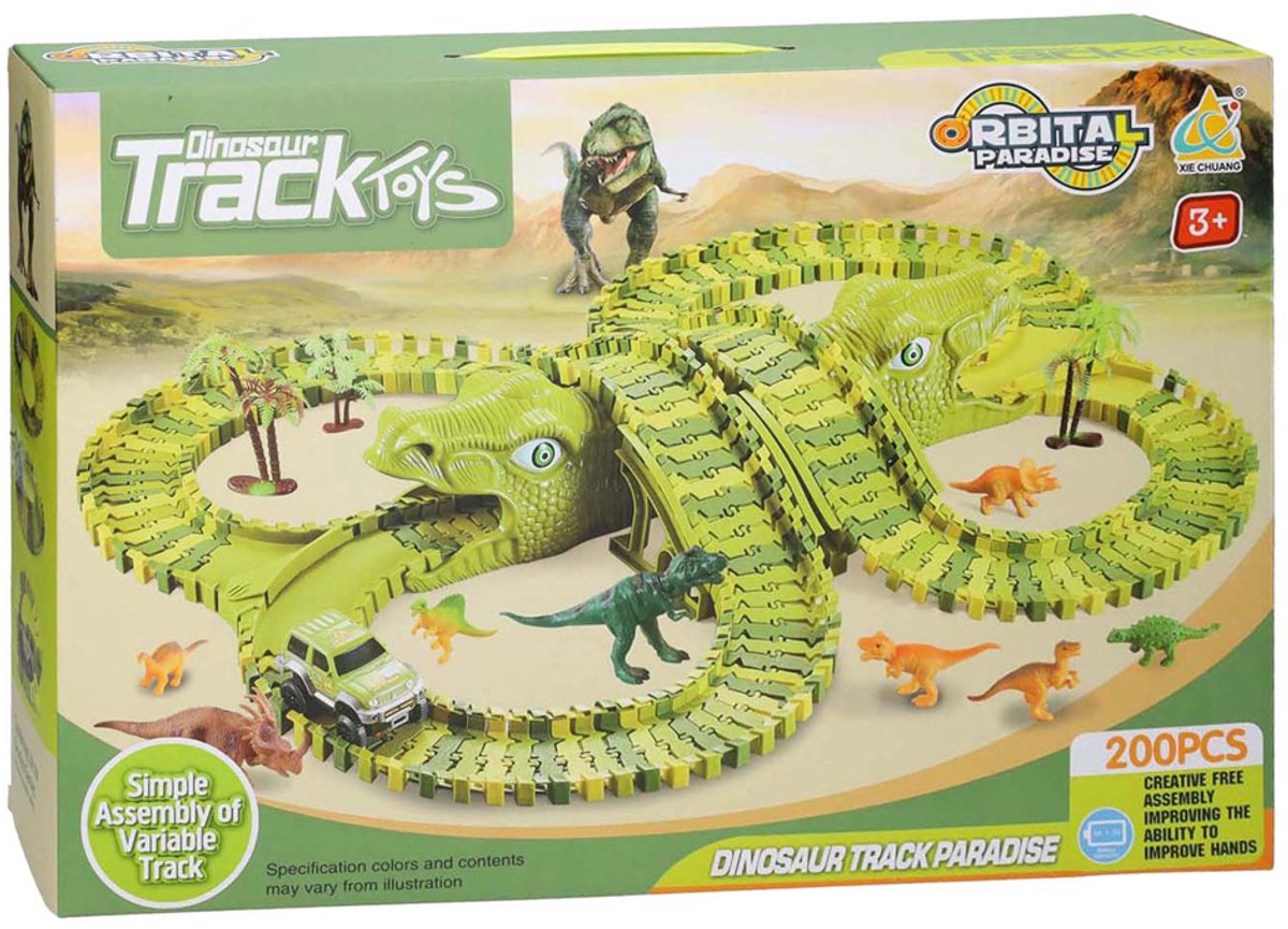 Lobbes Dinotrack umfangreiches Spielset, 200 Teile.