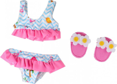 Heless Dolls Bikini mit Flamingo-Hausschuhen, 28-35 cm