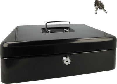 Westcott Geldkassette - 301x242x91mm - schwarz - Kunststoffeinsatz mit 5 Fächern - ac-e51002-zw
